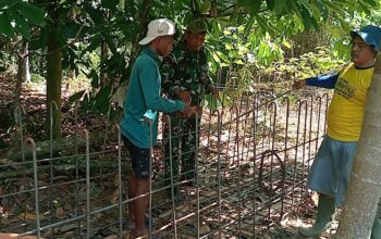 Satgas TMMD Ke-129 Rangkai Besi Konstruksi Box Culvert, Perkokoh Akses Jalan Pertanian Warga