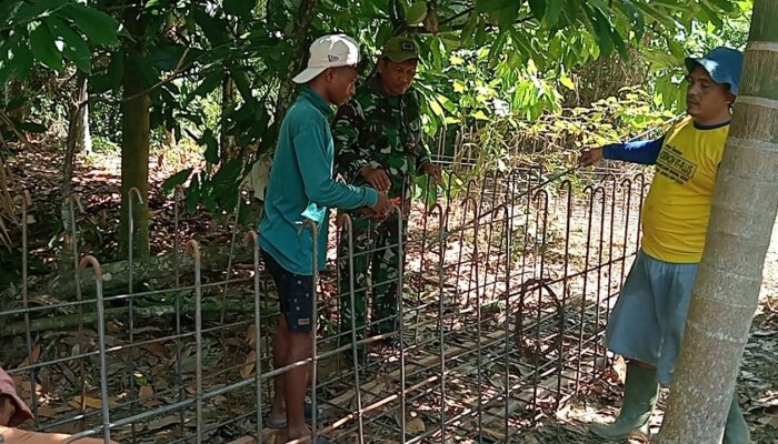 Satgas TMMD Ke-129 Rangkai Besi Konstruksi Box Culvert, Perkokoh Akses Jalan Pertanian Warga