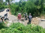 Gotong Royong Tak Kenal Terik, Satgas TMMD Ke-129 Kodim 0102/Pidie Kebut Pembangunan Box Culvert Jalan Pertanian
