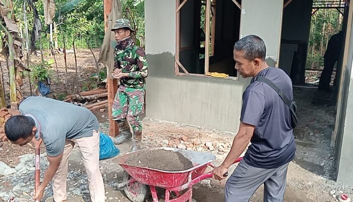 Rumah Nyak Ubit Perlahan Bangkit, Satgas TMMD Ke-129 Wujudkan Hunian Layak untuk Warga Kurang Mampu