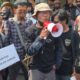 Puluhan jurnalis di Subang menggelar aksi damai menuntut penegakan hukum yang adil.