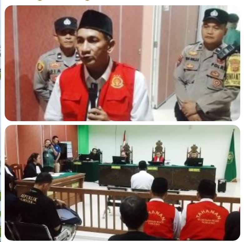 Suasana persidangan jurnalis Triberita.com, Harun, di Pengadilan Negeri Subang Kelas IA.