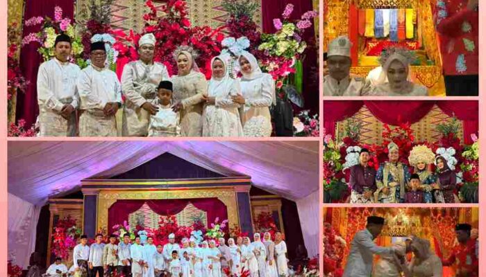 Adat Melayu dan Semangat Gotong Royong Warnai Pernikahan Putri Kades Tambun, Bupati Zukri Hadir Jadi Saksi