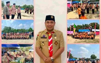 Suasana pembukaan Perkemahan Besar Penggalang dan Penegak di Bumi Perkemahan Ninik Semundam, Pelalawan.