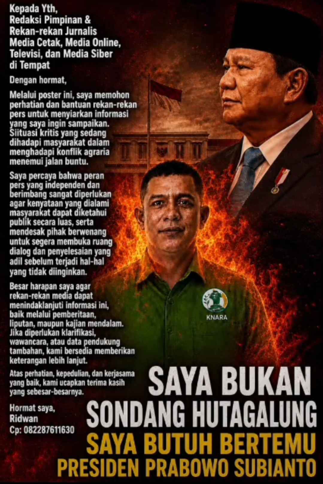 dokumen dan pengaduan konflik agraria yang diajukan ke pemerintah pusat.