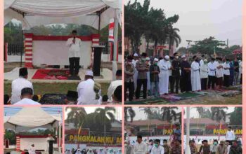 Pelalawan Serentak Salat Istisqa di Tengah Kepungan Asap, Plt Camat Pangkalan Kuras Rudiyanto SE, MM Ajak Warga: Jangan Bakar Lahan!