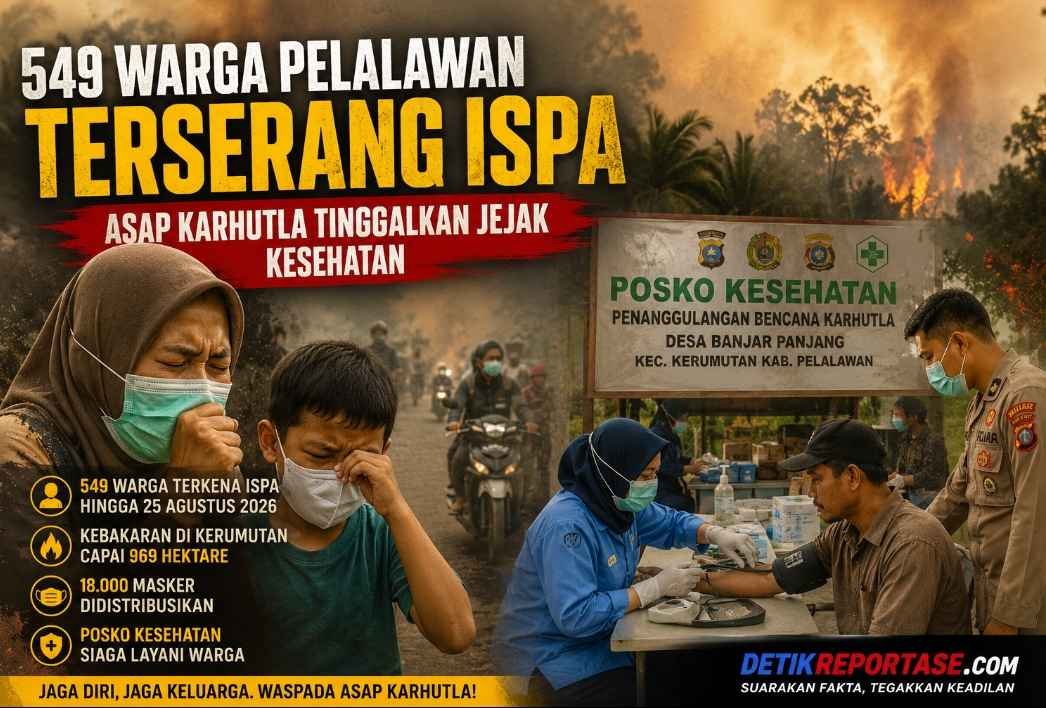 Tim medis melayani pemeriksaan kesehatan warga terdampak kabut asap di Pelalawan.
