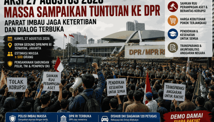 Aksi 27 Agustus Bergerak ke DPR, Massa Bawa Tuntutan Korupsi hingga Harga Kebutuhan Pokok