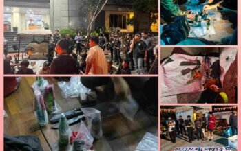 Sejumlah barang bukti berupa botol kaca bersumbu dan jeriken bensin yang diamankan Polda Metro Jaya menjelang aksi di DPR RI.