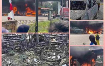 14 Hari Pasca SPBU Lubuk Terap Terbakar, Terios Penuh Jeriken Masih Jadi Sorotan Bangkai mobil Daihatsu Terios yang terbakar di area SPBU Lubuk Terap, Pelalawan.