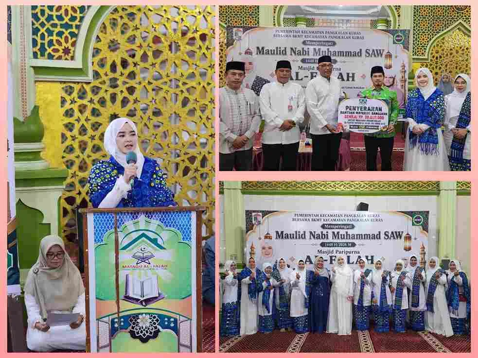 Anggota DPRD Riau Sella Pitaloka menghadiri peringatan Maulid Nabi di Masjid Paripurna Al-Falah Sorek Satu.
