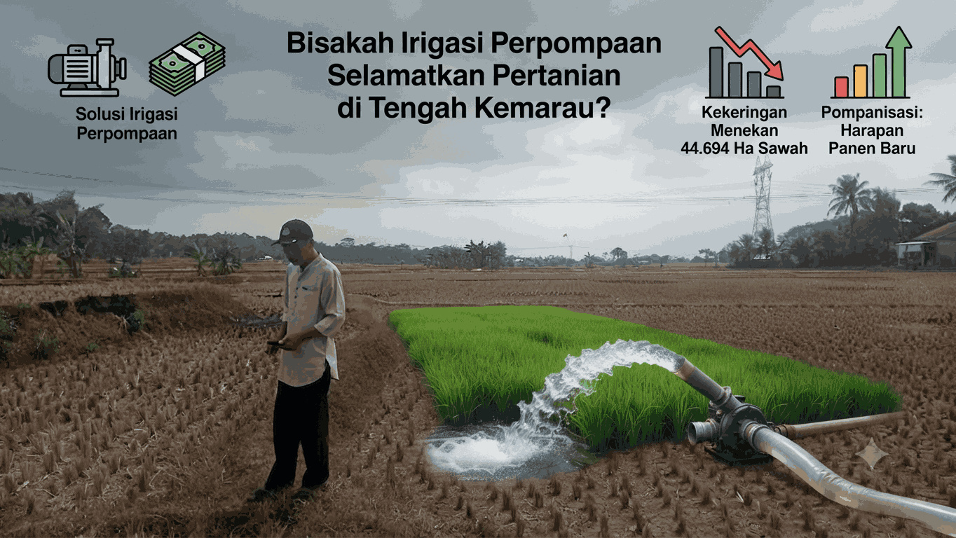 Areal persawahan yang mengalami kekeringan di Kecamatan Jonggol, Kabupaten Bogor.
