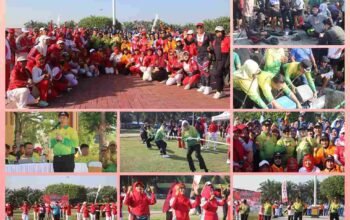 Semarak Merah Putih KORMI Madiun, Bupati Ajak Warga Hidup Sehat Lewat Olahraga Masyarakat Bupati Madiun Hari Wuryanto bersama KORMI dan warga saat menghadiri Semarak Merah Putih di Alun-Alun Reksogati Caruban.