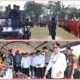 Gubernur Kalteng Agustiar Sabran saat memimpin apel gelar pasukan penanganan karhutla di Halaman Istana Isen Mulang.