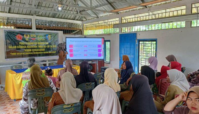 Sentuh Hati Warga Desa Kapal Merah, TMMD Ke-129 Kodim 0208/Asahan Gelar Penyuluhan KB dan Kesehatan
