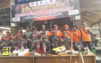 Pemerintah Kecamatan Majenang gelar apel siaga Karhutla 2026 bersama Forkopimcam dan LMDH Cilacap Barat.