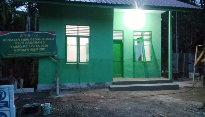 Transformasi Rumah Reot Jadi Hunian Layak, TMMD ke-129 Kodim Pidie Wujudkan Mimpi Umar Amin