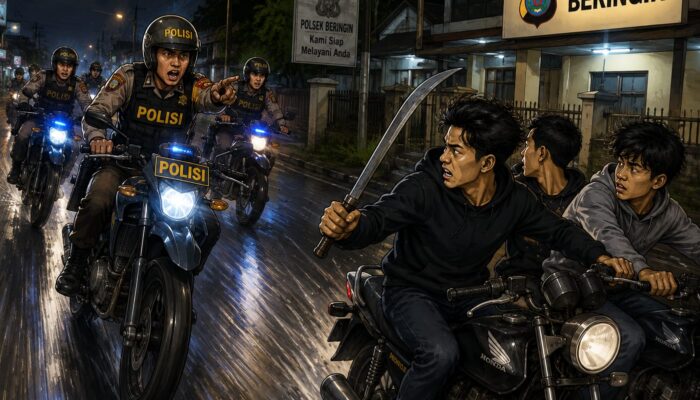 Polsek Beringin Amankan 3 Orang Remaja Diduga Kawanan Geng Motor Bersenjata