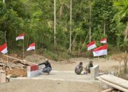 Gebyar Merah Putih di Lokasi TMMD ke-129, Satgas Hiasi Jembatan Box Culvert dengan Nuansa Kemerdekaan