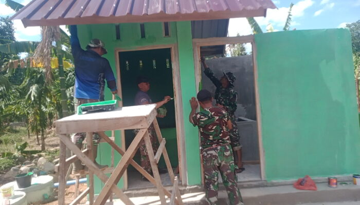 Kebut Progres Jelang Penutupan, Satgas TMMD ke-129 Kodim 0102/Pidie Tuntaskan Pembangunan MCK TPU Lhok Panah