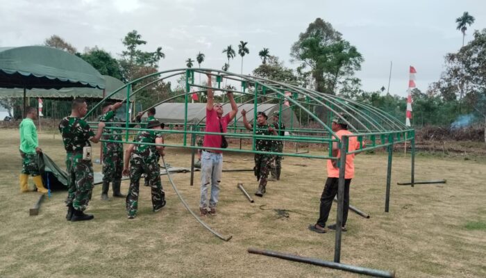 Jelang Penutupan TMMD ke-129, Satgas dan Warga Matangkan Persiapan Upacara di Lapangan Desa Lhok Panah