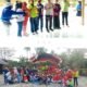 Camat Parit Tiga Adhian bersama Didi (Can) saat peresmian Sanggar Senam Dusun Jebu, Bangka Barat.