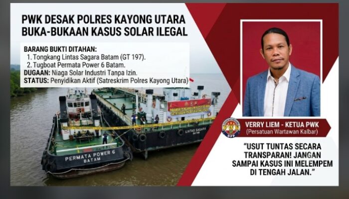 Ketua PWK Desak Polres Kayong Utara Bongkar Mafia BBM Solar Ilegal Tongkang Lintas Sagara Batam!
