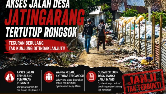 Teguran Desa Tak Digubris, Jalan Warga Jatingarang Disandera Tumpukan Rongsok