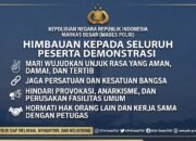 Mabes Polri Imbau Aksi 27 Agustus Berlangsung Damai, Kedepankan Dialog dan Ketertiban Umum