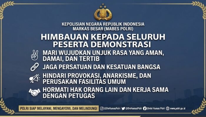 Mabes Polri Imbau Aksi 27 Agustus Berlangsung Damai, Kedepankan Dialog dan Ketertiban Umum