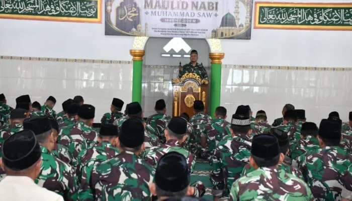 Kodim Ponorogo Gelar Maulid Nabi, Dandim Ingatkan Prajurit Teladani Akhlak Rasulullah dalam Bertugas