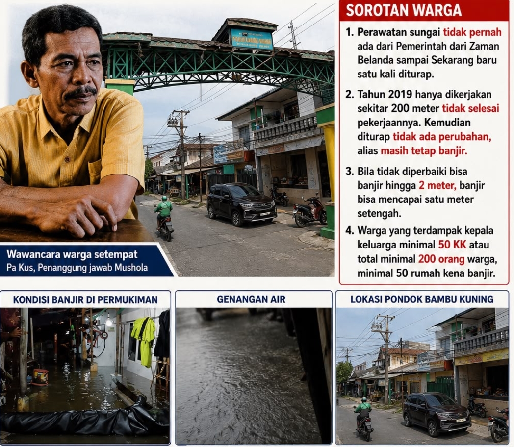 Warga Kampung Bambu Kuning Bojong Baru Kabupaten Bogor terdampak banjir menahun berharap bantuan Pemkab Bogor dan Pemprov Jabar.