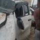 Kondisi pengamanan aparat kepolisian di lokasi kecelakaan mobil Fortuner di Simpang Pancing, Sorek Satu.