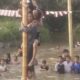 Panjat Pinang di Atas Sungai Tangguk Tinggal, Kreasi Pemuda Desa Air Terjun yang Bikin Perayaan 17-an Makin Meriah