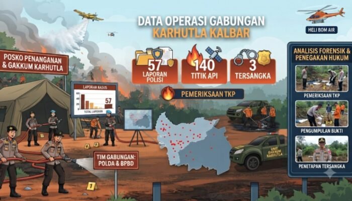 57 Kasus Karhutla Ditangani Polda Kalbar, 3 Tersangka dan 709,9 Hektare Terbakar: Ada Apa di Balik Lonjakan Ini?
