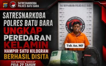 Polres Batu Bara Ungkap Peredaran Ketamin Hampir 1 Kilogram, Seorang Pria 29 Tahun Ditangkap