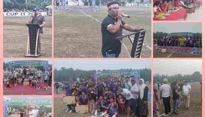 Ribuan Penonton Saksikan Final, Kemang FC Juara Lubuk Raja Cup II, Kades Eri Suparjan Beri Apresiasi