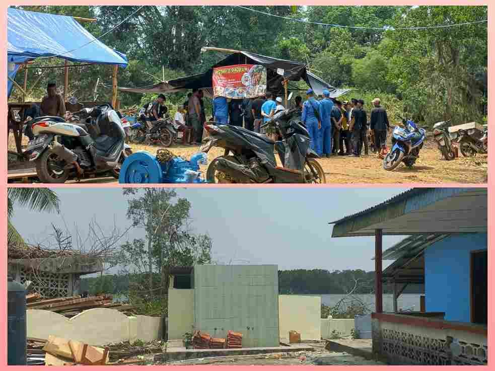 Suasana aktivitas di sekitar Dusun Kampak, Kecamatan Jebus, Kabupaten Bangka Barat.