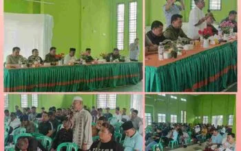 Pertemuan Forum Masyarakat Tuntut Kemitraan (FMTK) bersama warga di GOR Bandar Petalangan, Pelalawan.
