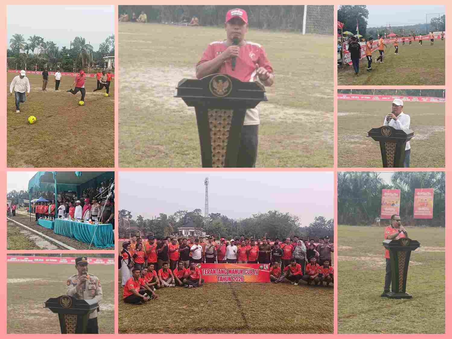 Sebanyak 64 tim lintas kabupaten siap berlaga dalam ajang Terantang Manuk Cup IV 2026 di Kecamatan Pangkalan Kuras.
