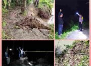 Longsor Robohkan Tiang Listrik di Gunungsitoli, Polsek Gido Pasang Garis Polisi dan Amankan Warga