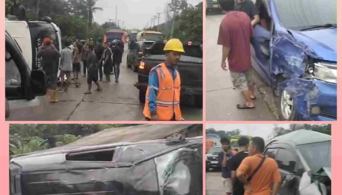 Kecelakaan Kembali Terjadi di Tanjakan Palas – Pelalawan, 5 Kendaraan Terlibat Tabrakan Beruntun dan Truk Diduga Rem Blong