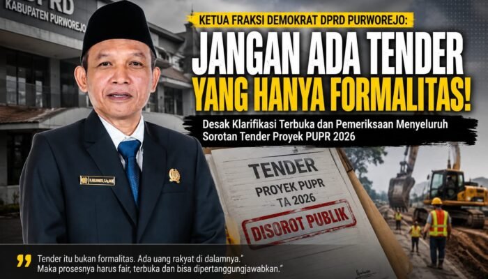 Ketua Fraksi Demokrat Soroti Tender PUPR Purworejo: Jangan Jadi Formalitas, “Buka Dokumennya!”