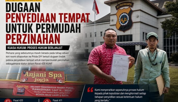 Dugaan Penyediaan Tempat Perzinahan Dilaporkan ke Polda DIY, Dampaknya Disorot! Masyarakat Menunggu Kepastian Hukum
