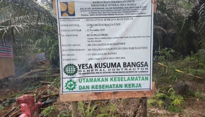 Proyek Jembatan Riam Pangar Rp10,99 Miliar Disorot, Legalitas Tanah Uruk Dipertanyakan