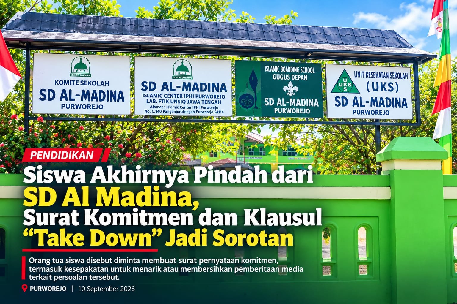 lingkungan sekolah dasar tempat berlangsungnya proses administrasi kepindahan siswa.