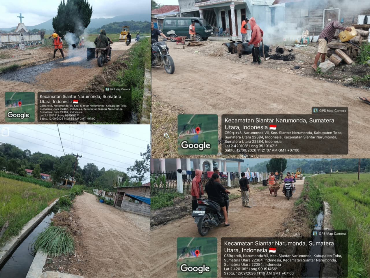 Kondisi lokasi proyek peningkatan Jalan Lumban Tala–Lumban Pittor di Kabupaten Toba.