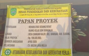 Kondisi bangunan SDN Sukagalih di Desa Dawuan Kaler, Kecamatan Dawuan, Kabupaten Subang.