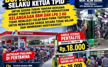 Pertalite Langka di Jeneponto, Harga Eceran Disebut Tembus Rp25 Ribu; Mapancas Desak Pemerintah Bertindak