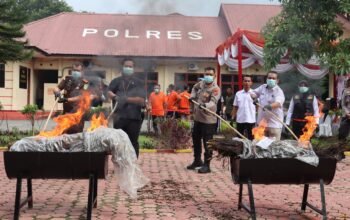370,62 Gram Sabu dan 90 Pil Ekstasi Dimusnahkan, Polres Langkat Klaim Selamatkan 54.457 Jiwa